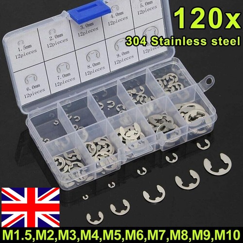 120x stainless steel clips - stainless, e-clips