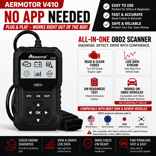 Aermotor v410 obd2 scanner - aermotor, car