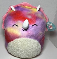 Squishmallows Trinity The Triceratops Closed Eyes Dinosaur RARE 16” Plush New