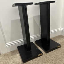 Pair of Black Wooden Projekt Floor Stands (with Carpet Spikes) for HiFi Speakers