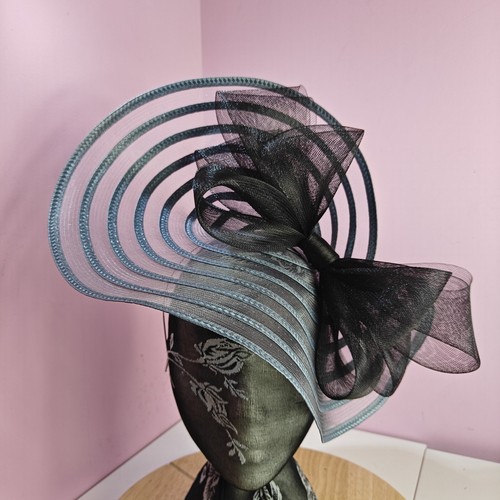 Grey black large fascinator - large,