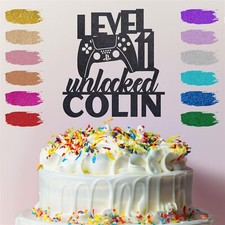 Personalised PS5 Controller Playstation Gamer Cake Glitter Topper Birthday Age