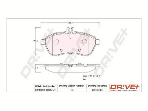 Brake pads front axle - front,