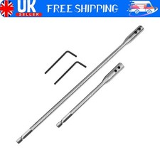 2x Flat Wood Drill Bit Holder 150/300mm Length EXTENSION BAR SET 1/4'' Hex Shank