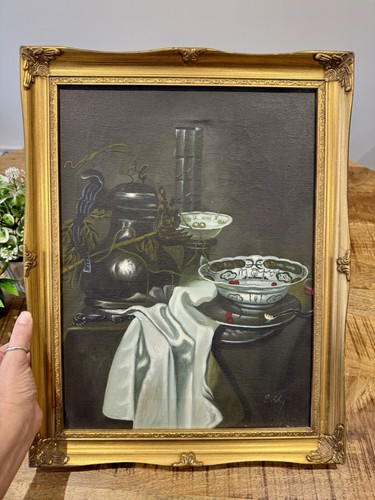 Vintage hand painted gold gilt - gold,