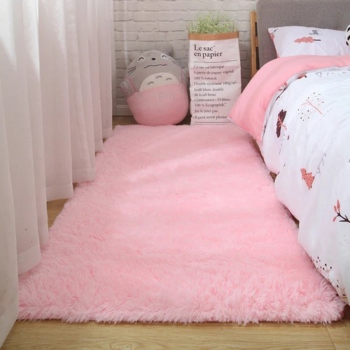 Pink fluffy rug for - pink,