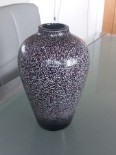A Stuart Strathearn 7" Black Speckled Dark Crystal Vase - Iestyn Davies. c1985.