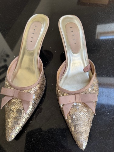 Ladies pink sequin shoes - sequin,