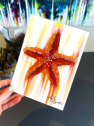 Starfish painting paper a5 - painting,