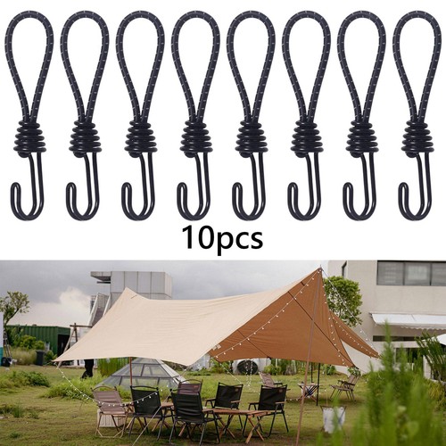 10pcs mini black bungee cord - black,