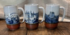 Vintage Stoneware Mugs Set 3