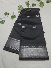 Black saree with - black, zari