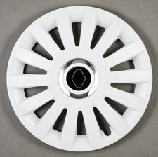 15" Wheel trims fit Clio, Megane, Kangoo MK2 4 x 15 inches white + free badges
