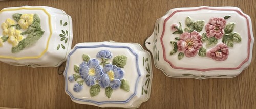 Vintage ceramic floral jelly - floral,