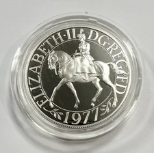 Silver (925) Proof coin - 1977 Crown in original box with CoA - Uncirculated