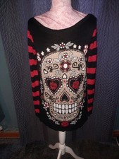 Jawbreaker Gothic Sugar Skull Jumper Size Medium Brand New