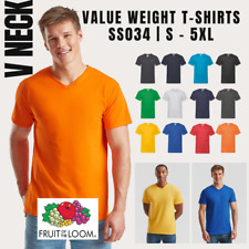 Fruit of the Loom Mens V Neck T Shirt Cotton Plain Casual tee t shirts SS034