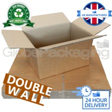 DOUBLE WALL CARDBOARD BOXES - ECO FRIENDLY STRONG PACKING REMOVAL STORAGE BOXES
