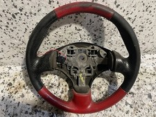 PEUGEOT 206CC RED AND BLACK LEATHER STEERING WHEEL NEED REFURB I1C