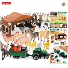 Farm Animals Playset Plastic