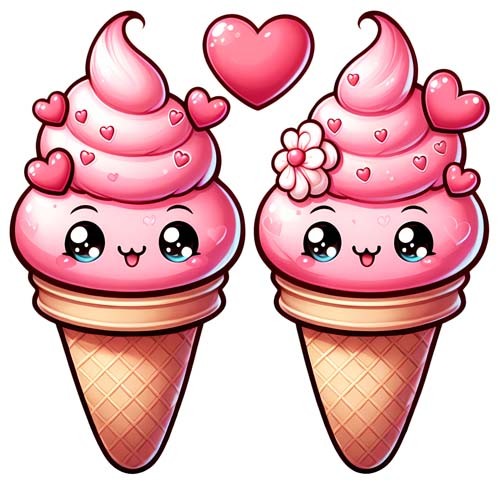 Colourful valentine day ice - colourful,