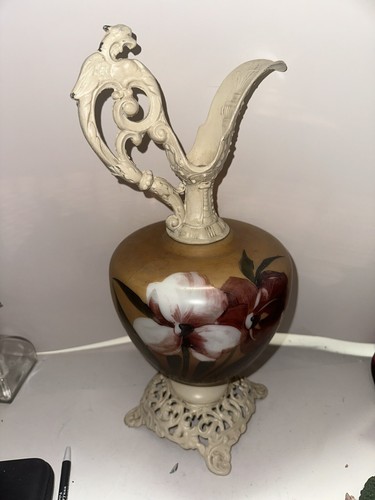 Antique hand painted floral - hand-painted,