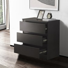 Black Bedside Table Cabinet