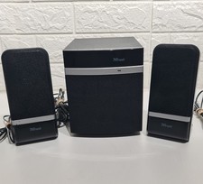 Trust 18925 PC Computer Speakers Black USB Powered 3.5 Jack Connection - Working