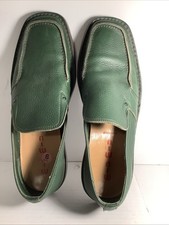Miu Miu  Vero Cuoio Leather Green Loafers Dress Shoes Men's Size 9 L61