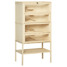 PawHut Hamster Cage Wooden Mouse Rodent Small Pet Animals Tall 5-Tier Play