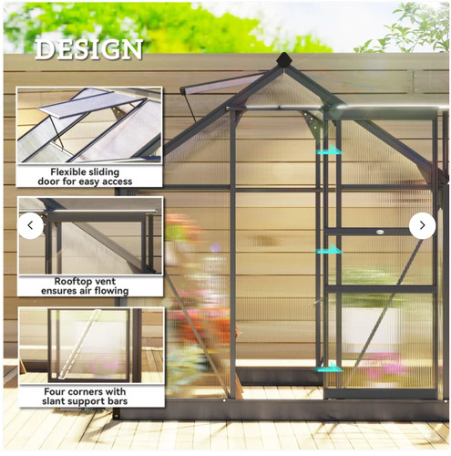 Outsunny 6x4ft galvanized - 6x4ft,