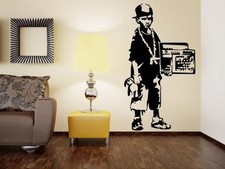 Banksy Street Gangster Boy - Vinyl Wall Stickers. Amazing Decal BEST Quality UK