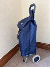 Blue Hoppa shopping trolley lightweight folding luggage festival bag