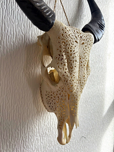 Hand carved water buffalo - water,