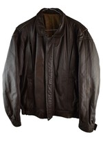 FATIGUE Brown elather Bomber Jacket Chest size 48" Mens Full Zip Casual Outdoors