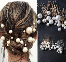 18pcs Wedding Party Hair Pins Bridesmaid Diamante Pearl Bridal Clips Grip New 