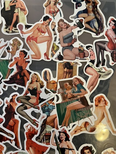 Retro glamour gal stickers - retro,