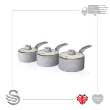 Swan Retro 3pc Saucepan Set