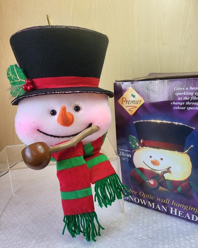 Premier fibre optic snowman - fibre,