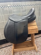 All Saddle Solutions 17” Black Leather GP Saddle Wide Flock Filled