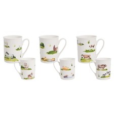 Set of 6 Farm Animal Mugs Tea