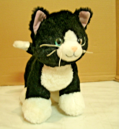 Build bear black white cat - bear,