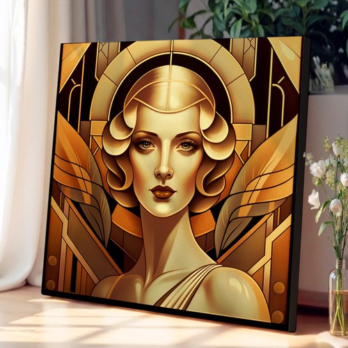 Art deco woman - art, canvas