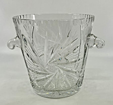 BOHEMIA PINWHEEL TWIN RAMSHEAD HANDLED CUT LEAD CRYSTAL CHAMPAGNE BUCKET