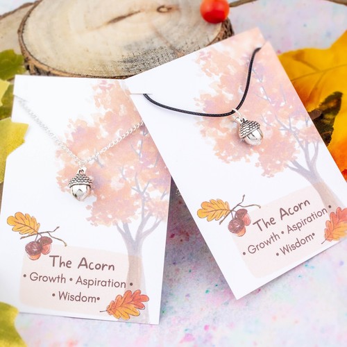 Acorn charm necklace oak tree - necklace,,