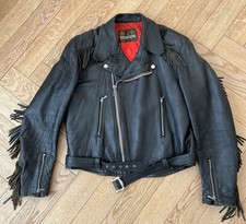 Mascot Leather Fringed Motorcycle Jacket Vintage 60s70s  Era - Made In England