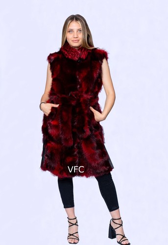Red finn raccoon fur - red,