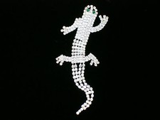 NEW Brilliant Brooch Pin Pave Clear Bling Made with Swarovski Crystals Lizard