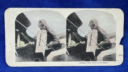 Ww1 aviation stereoscopic card - aviation,