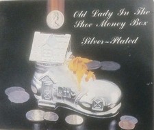 BRAND NEW Vintage Silver Plated "Old Lady In The Shoe" Money Bank Coin Box